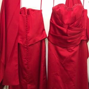 Bridesmaid dresses with matching shawls